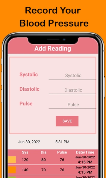 Blood Pressure App 4.1 Screenshot