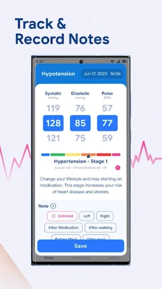 Blood Pressure Monitor & Diary 1.1.3 Screenshot