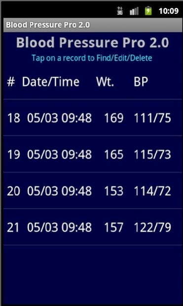 Blood Pressure Pro 2.0 Screenshot