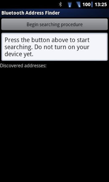 Bluetooth Address Finder 1.0 Screenshot