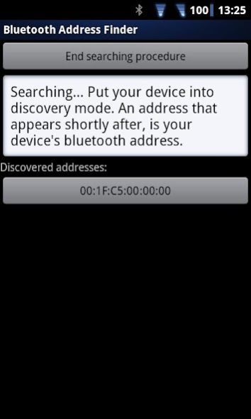 Bluetooth Address Finder 1.0 Screenshot