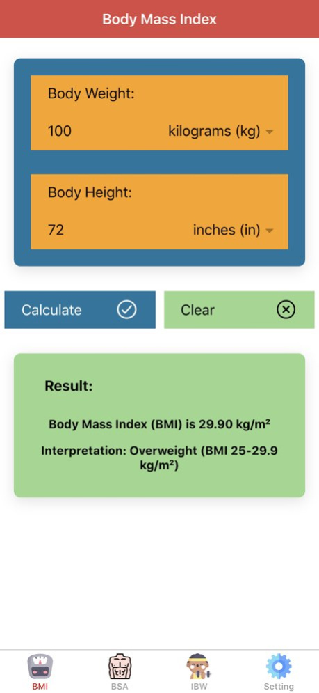 Body Calculator Pro 3.2 Screenshot