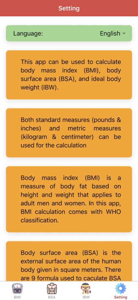 Body Calculator Pro 3.2 Screenshot