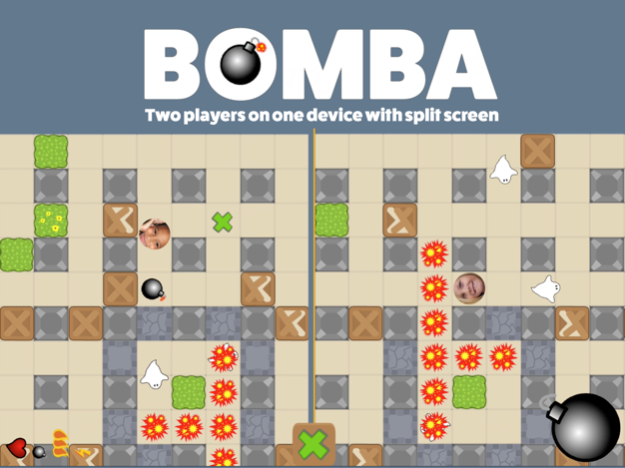 Bomba Free - 2 player split-screen classic bomber 1.1 Screenshot