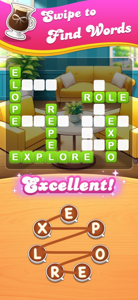 WordCoffee: Relaxing Crossword 2.11.2 Screenshot