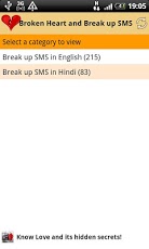 Broken Heart and Break up SMS 1.0 Screenshot
