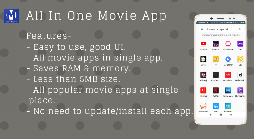 Browser for SonyLiv, Voot, Zee5, Jiocinema Website 1.0.8 Screenshot