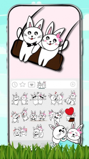 Bunny In Love Emoji Stickers 1.0 Screenshot