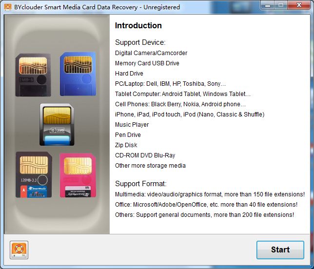 BYclouder Smart Media Card Data Recovery 6.8.0.0 Screenshot