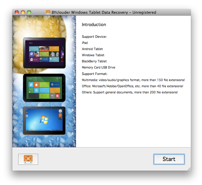 BYclouder Windows Tablet Data Recovery for Linux 6.8.1.0 Screenshot