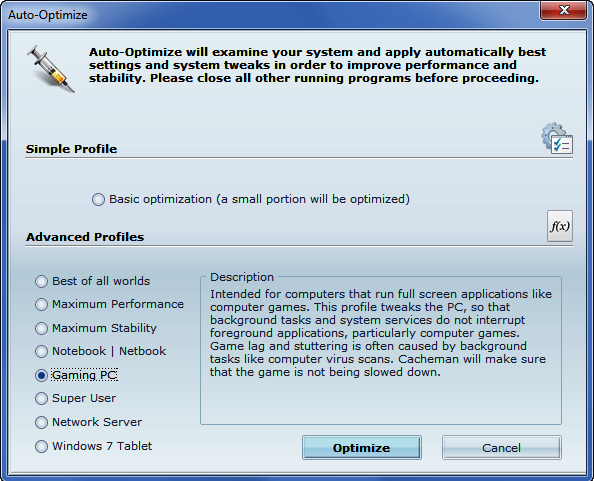 Cacheman 7.50 Screenshot