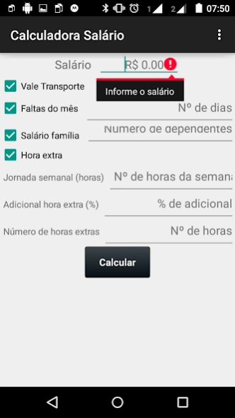 Calculadora Salário 1.6 Screenshot
