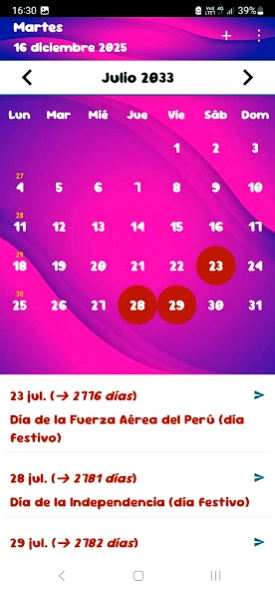 Calendario Perú 2027  Screenshot