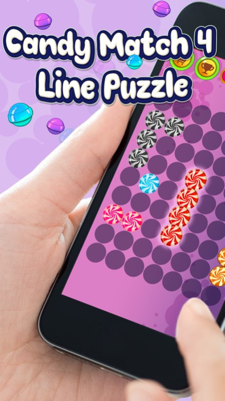 Candy Match 4 Line Puzzle - Play Best Free Retro Colors Matching Game for Kid.s and Adults  Screenshot