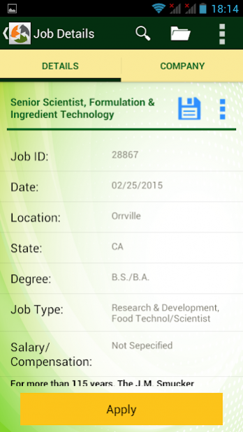 CareersInFood.com Job Search 1.3 Screenshot
