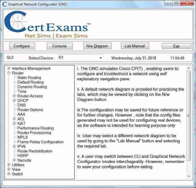 CCNA Exam Simulator w/ Network Simulator 1.3.0 Screenshot