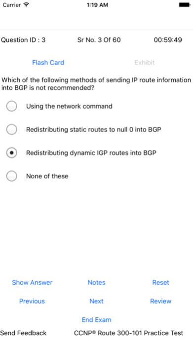 CCNP Route 300-101 iOS Application 1.0 Screenshot