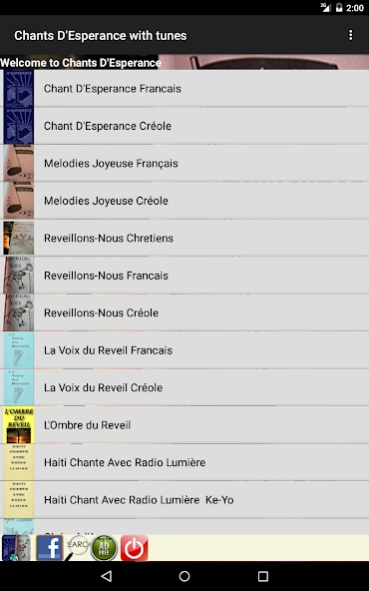 Chants D'Esperance with Tunes 1.146 Screenshot