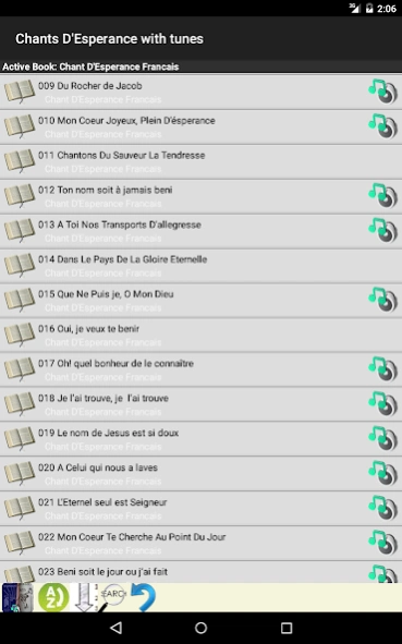 Chants D'Esperance with Tunes 1.146 Screenshot