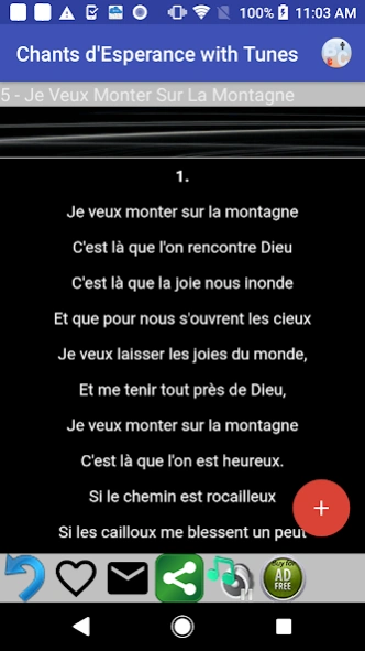 Chants D'Esperance with Tunes 1.146 Screenshot