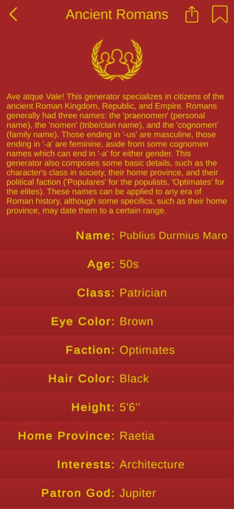Characterize - Randomize Names 14.3 Screenshot