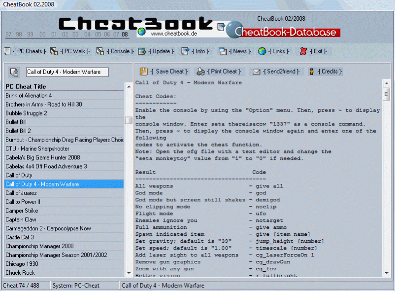 CheatBook Issue 02/2008 02-2008 Screenshot