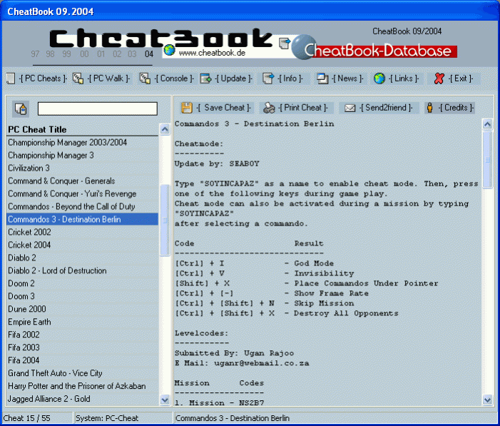 CheatBook Issue 09/2004 09 Screenshot