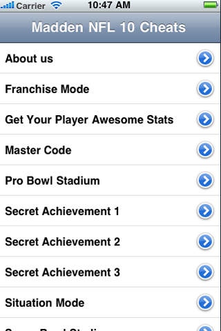 Cheats for Madden NFL 10 1.0 Screenshot