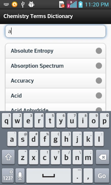 Chemistry Terms Dictionary  Screenshot