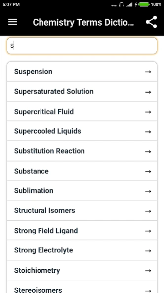 Chemistry Terms Dictionary 2.1.2 Screenshot