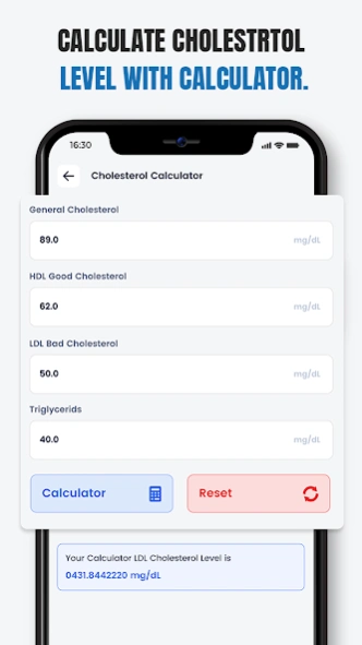 Cholesterol Calculator & Logs  Screenshot