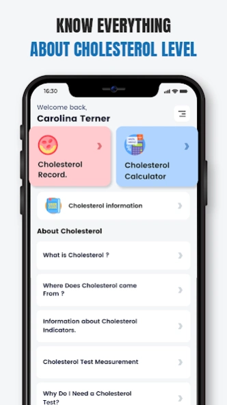 Cholesterol Calculator & Logs  Screenshot