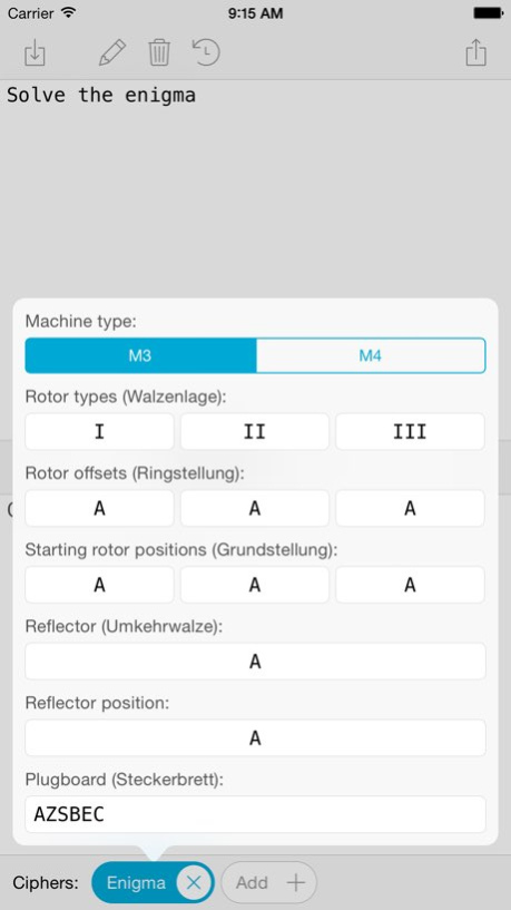 Ciphers: Solve the Enigma 1.2 Screenshot