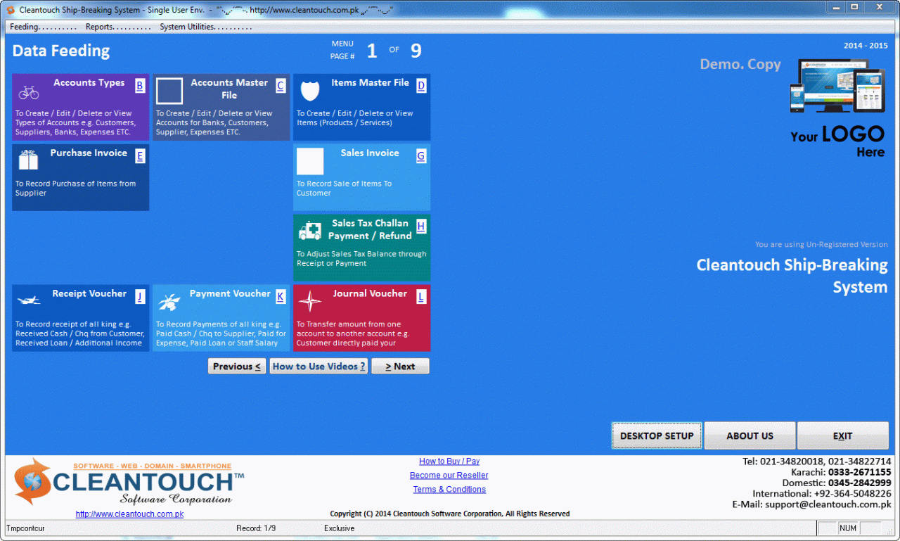Cleantouch Ship-Breaking System 1.0 Screenshot