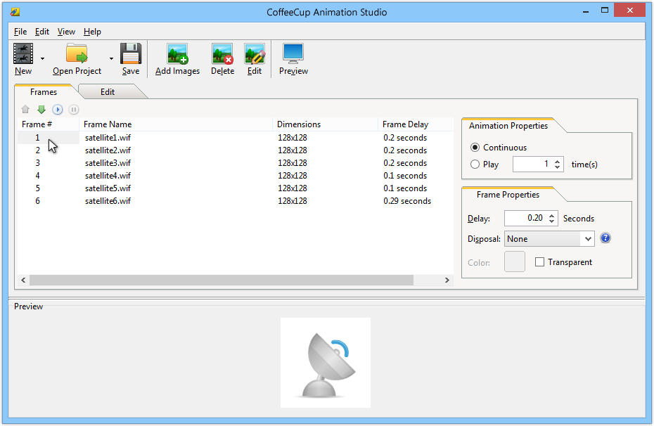 CoffeeCup Animation Studio 1.0 Screenshot