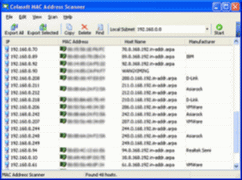 Colasoft MAC Scanner 2.3 Screenshot