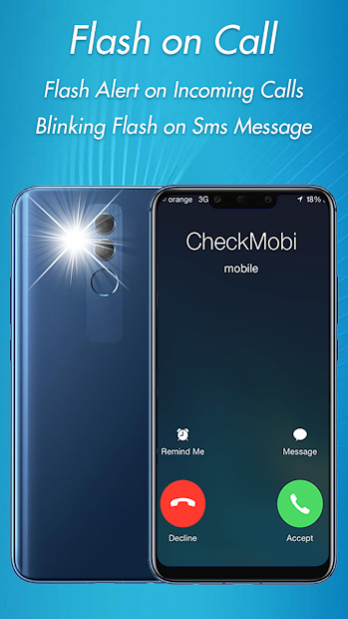 Flash on call and SMS: flash light 1.0.7 Screenshot