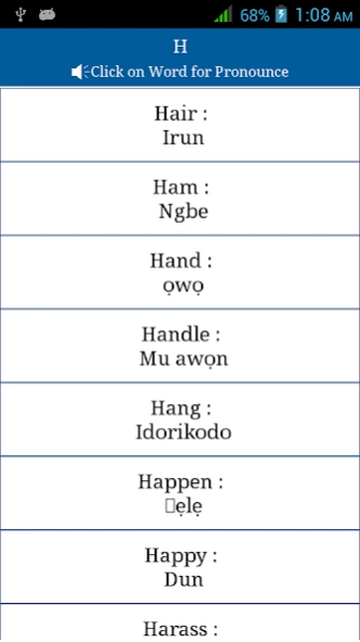 Common Words English to Yoruba 1.9 Screenshot