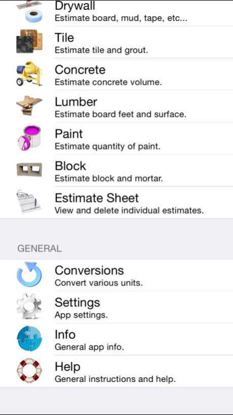 Construction Calc Pro 2.3.9 Screenshot