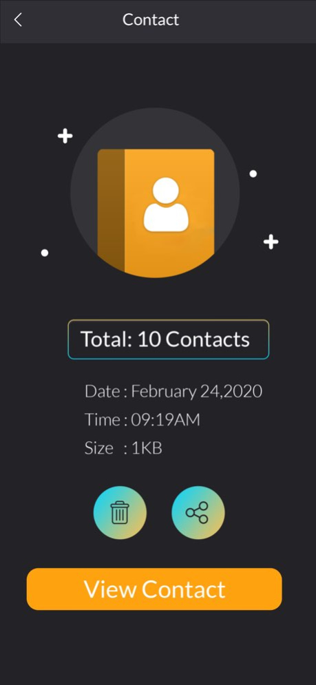 Contact backup & Restore Data 1.0.2 Screenshot