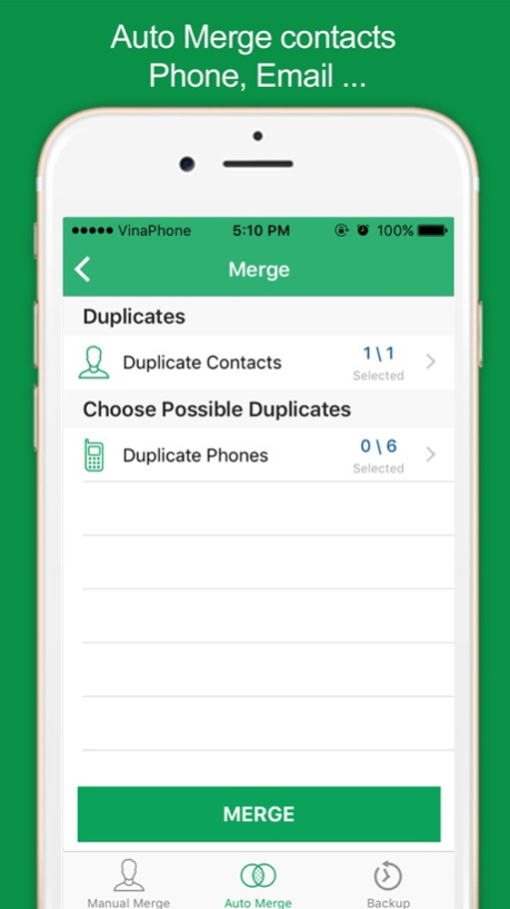 Contact manager – cleanup & merge duplicate 1.1 Screenshot