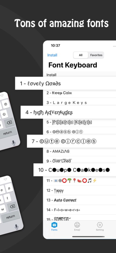 Fonts & Big Emojis for iPhones 3.5 Screenshot