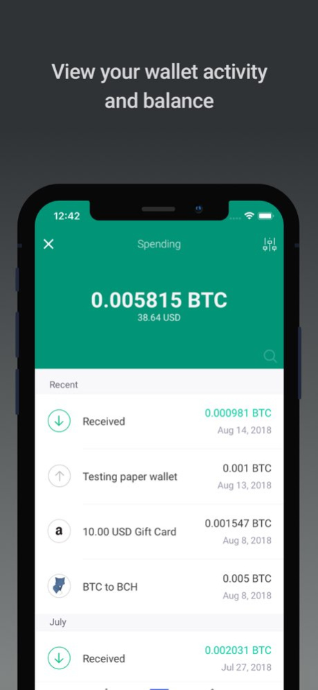 Copay Bitcoin Wallet 12.5.6 Screenshot