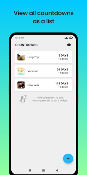 Countdown App and Widget 1.9 Screenshot