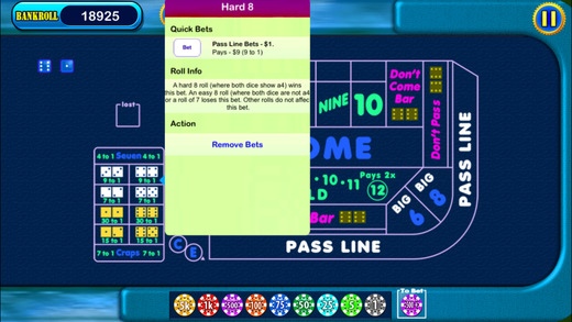 Craps - Casino Dice Game PRO, throw the dice , bets and big win coin buck 1.0 Screenshot