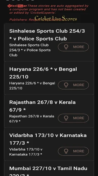 Cricket Live scores 365 24/7  Screenshot