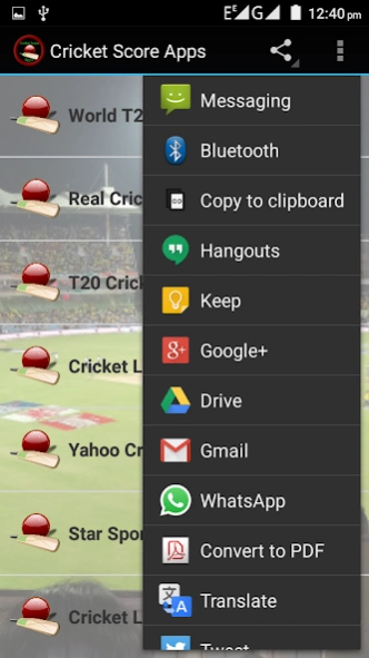 Cricket Score Apps 1.0 Screenshot