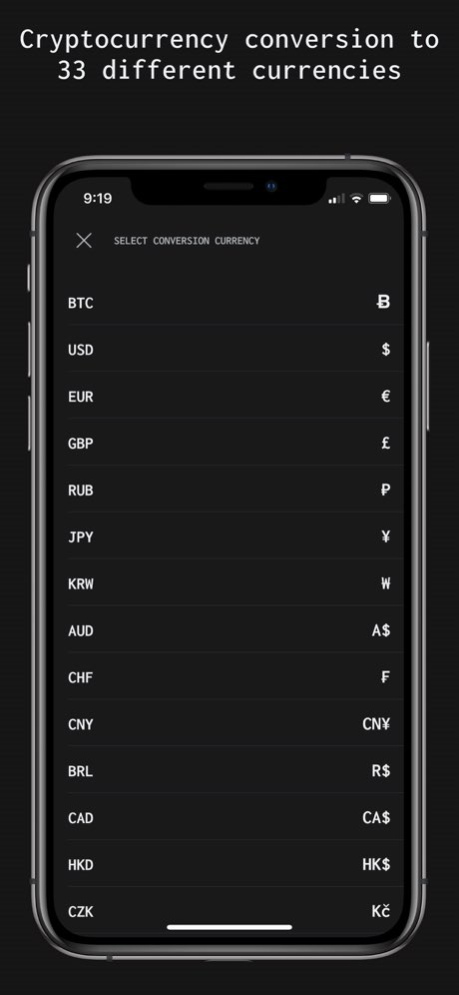 Cryptocurrency Exchange Rates 2.7.1 Screenshot