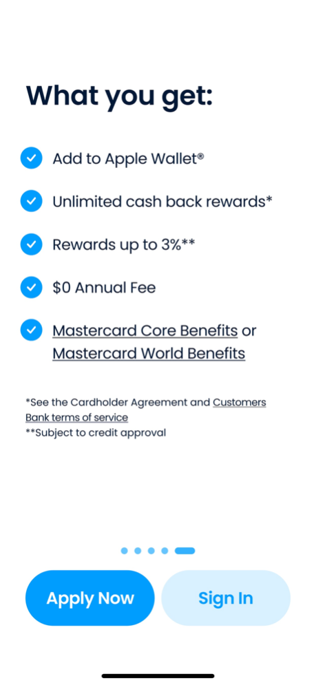Customers Bank Credit Card 1.1.1 Screenshot
