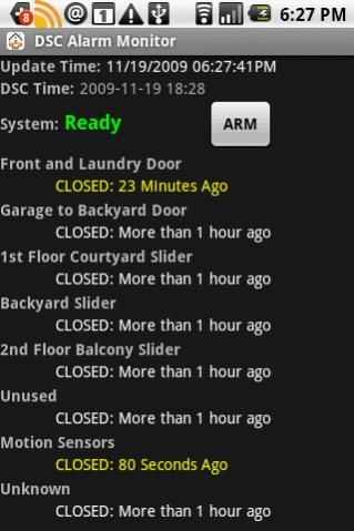 D Alarm Monitor  Screenshot
